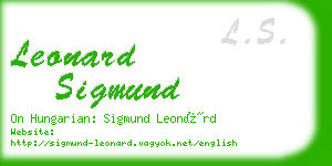 leonard sigmund business card